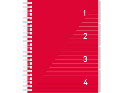 Blocco note Kangaro 4 in 1 formato A5, a righe rosse
