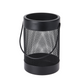 Portavelas metal negro 15,5cm