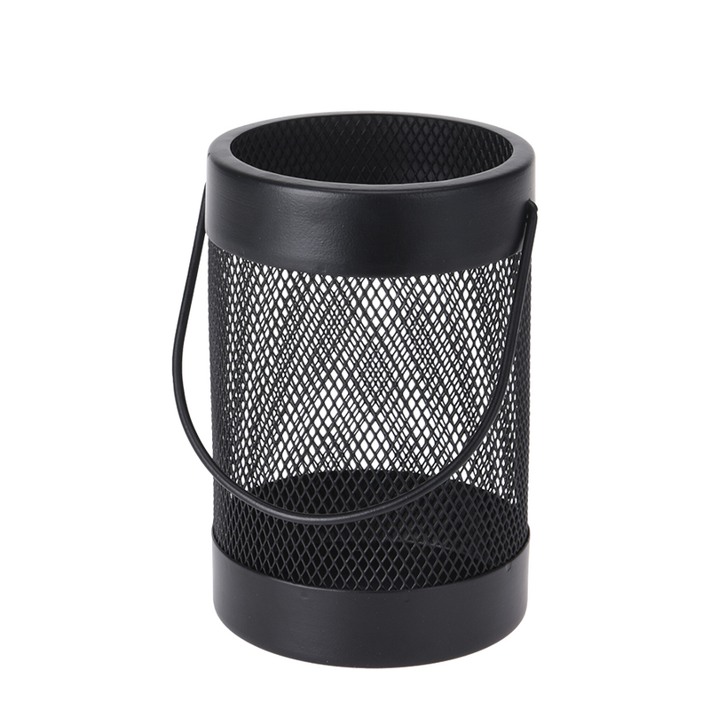 Portacandele in metallo nero 15,5 cm