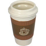 Kersten bloempot coffee cup fijn aardewerk brown 11x11x16.5cm - afbeelding 1