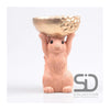 Estatua decorativa de ardilla inspirada en la temporada con caja 14x22,5 cm beige
