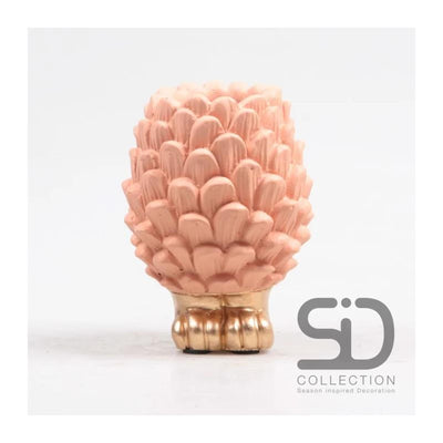 Jarrón con forma de piña y decoración inspirada en la temporada con base 12 cm beige rojo