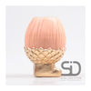 Jarrón decorativo inspirado en la temporada bellota con pie 11x11x16cm beige rojo