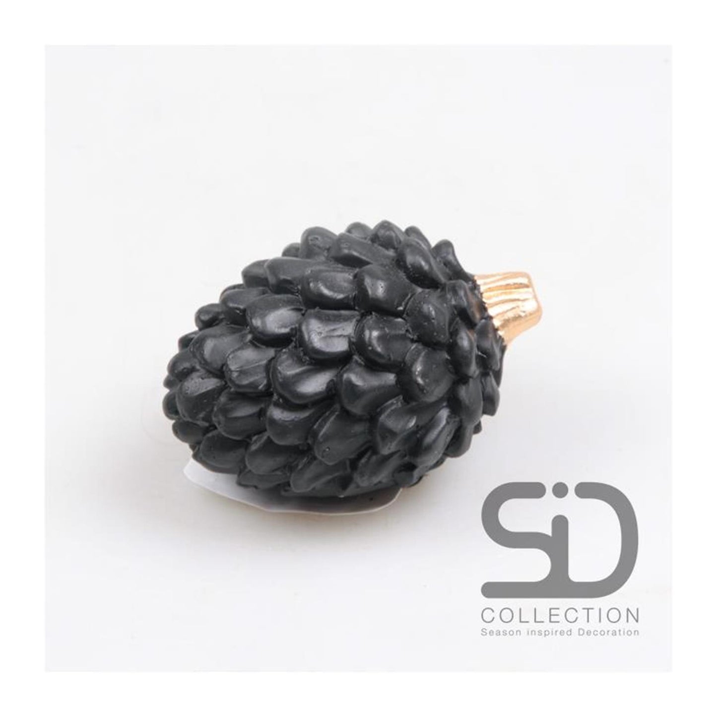 Decoración inspirada en la temporada cono fruta 8,7x6,3x5,5cm negro