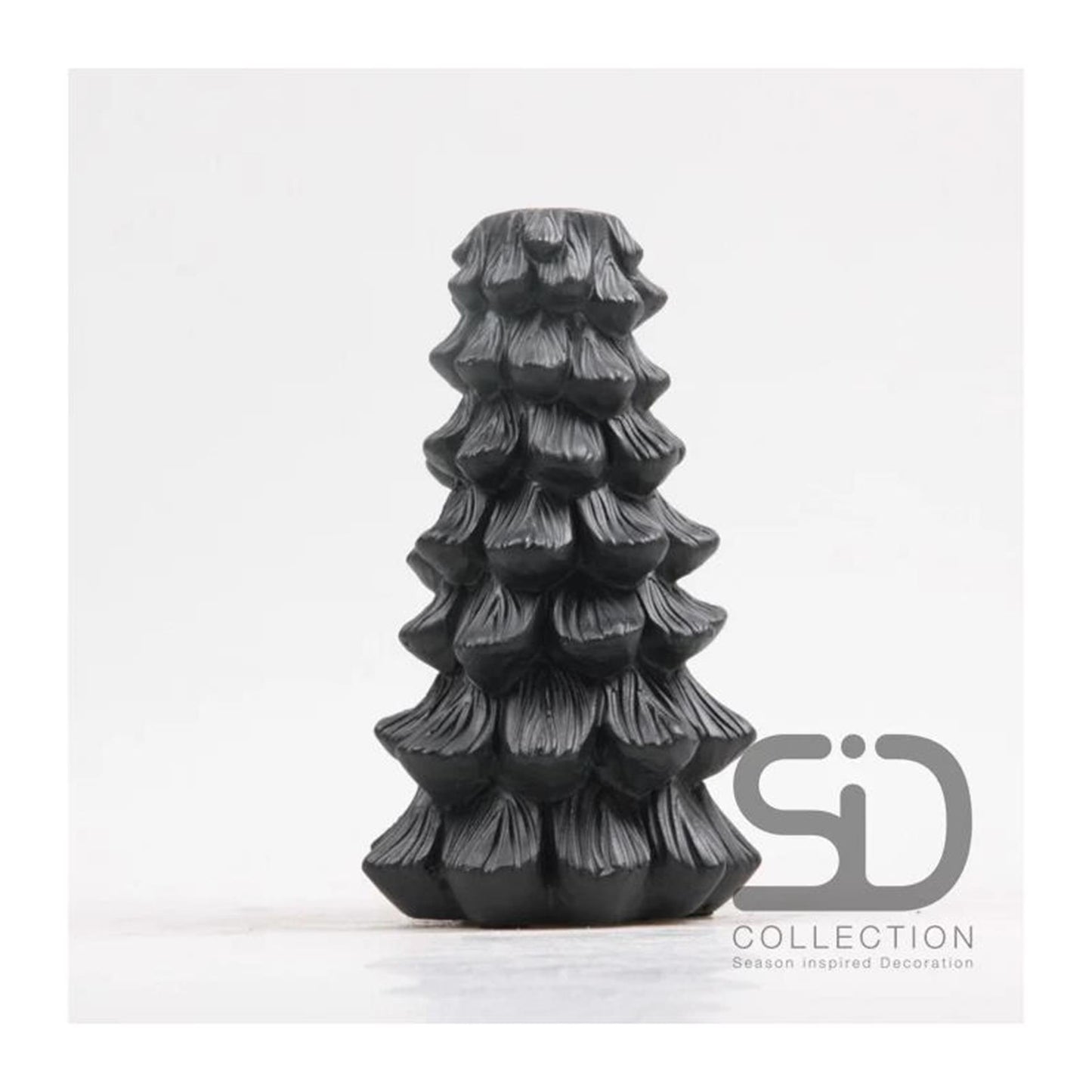 Candelabro decorativo inspirado en la temporada Árbol de Navidad 11x11x19 negro