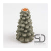 Candelabro decorativo inspirado en la temporada Árbol de Navidad 11x11x19 verde oliva