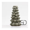 Candelabro decorativo inspirado en la temporada Árbol de Navidad 11x11x19 verde oliva