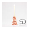 Season inspired decoration kandelaar kerstboom 10x10x15 beigerood