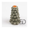 Season inspired decoration kandelaar kerstboom 10x10xx15 olijfgroen