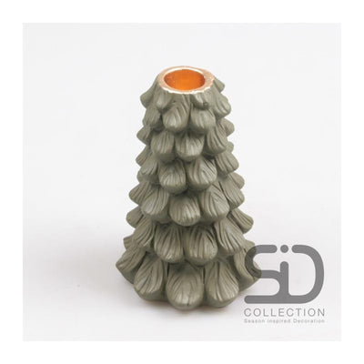 Candeliere decorativo ispirato alla stagione per albero di Natale 10x10xx15 verde oliva