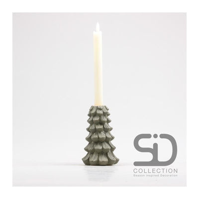 Candeliere decorativo ispirato alla stagione per albero di Natale 10x10xx15 verde oliva