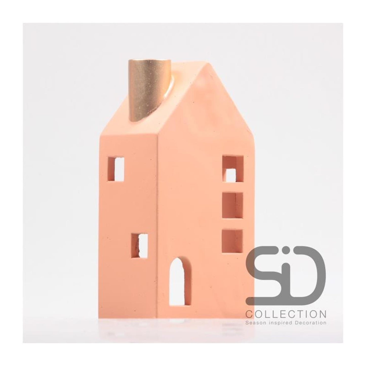 Candelabro decorativo inspirado en la temporada casa 12x8x24cm beige rojo
