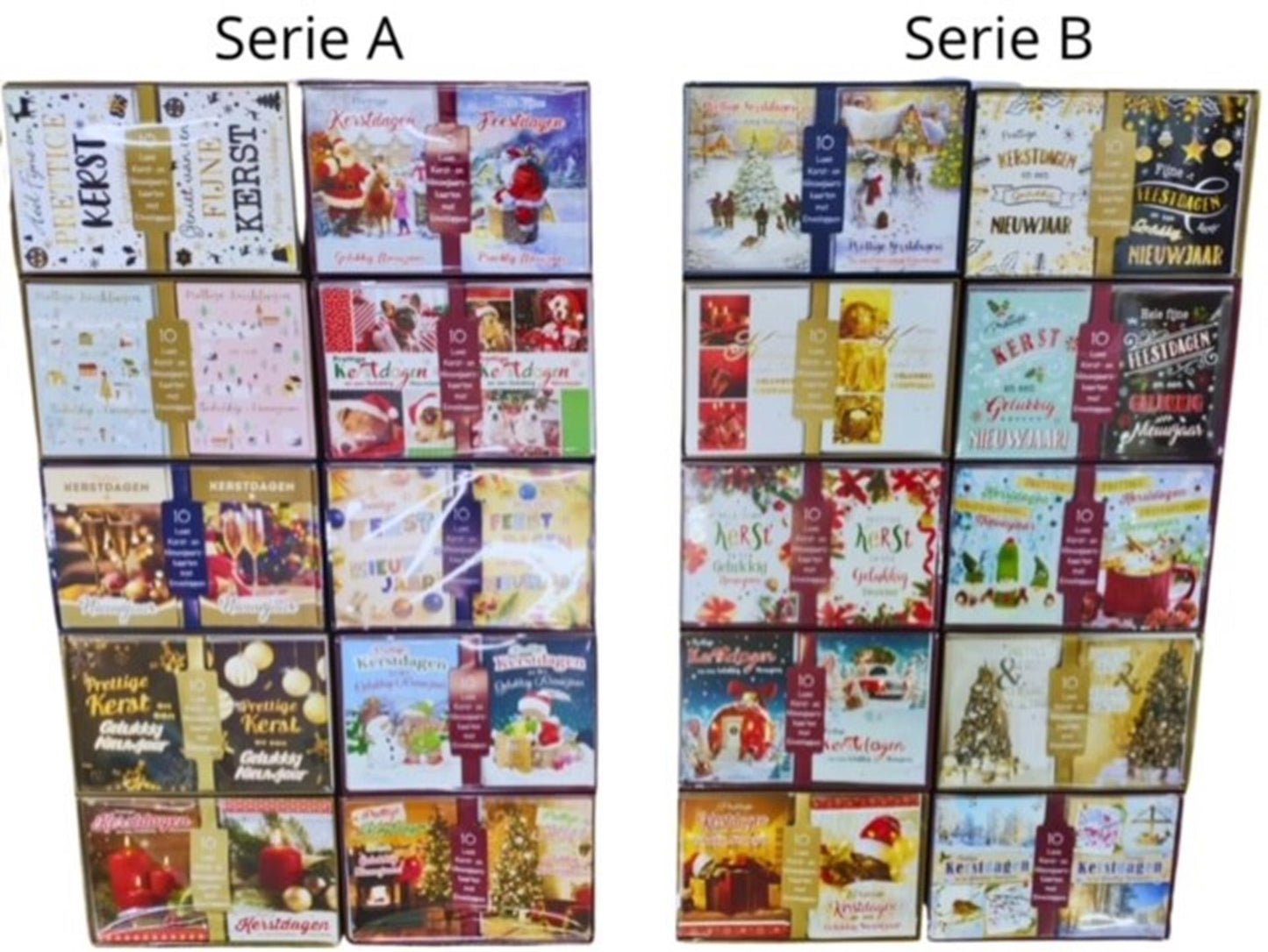 Cartoline di Natale 10 in scatola espositiva + busta ABC