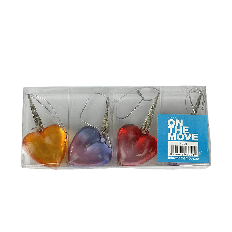 Set di decorazioni natalizie con cuori, 4 pezzi