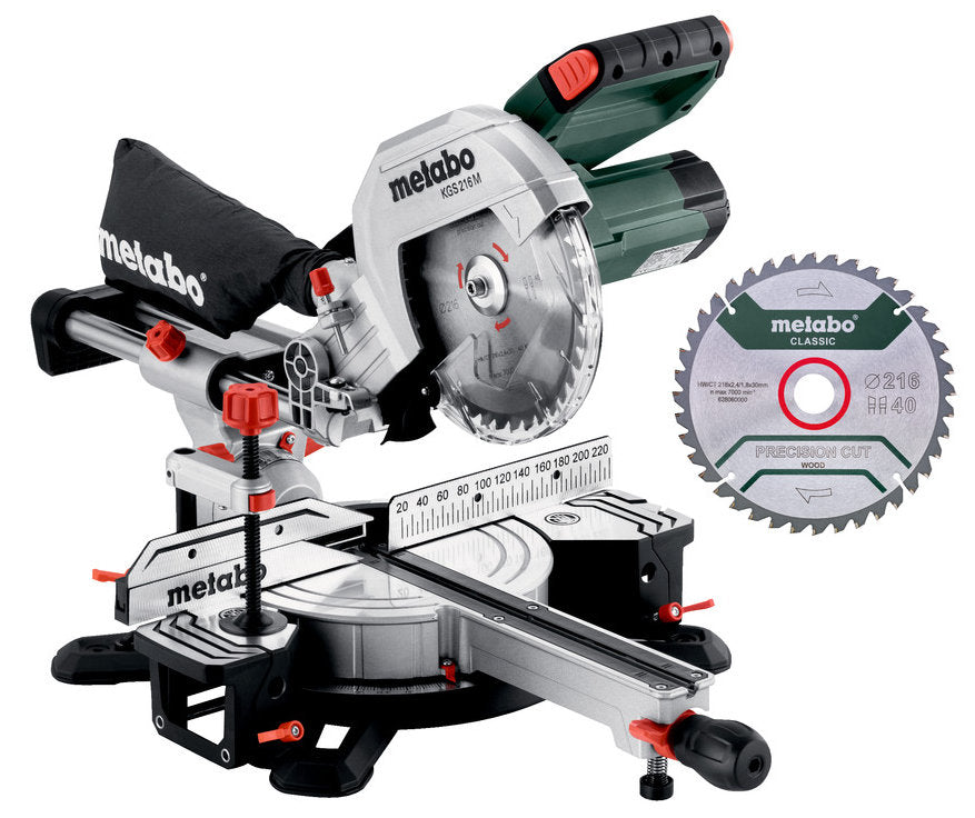 Set sega trasversale Metabo kg 216 m con funzione di trazione | ultimo modello + lama extra - 613216900