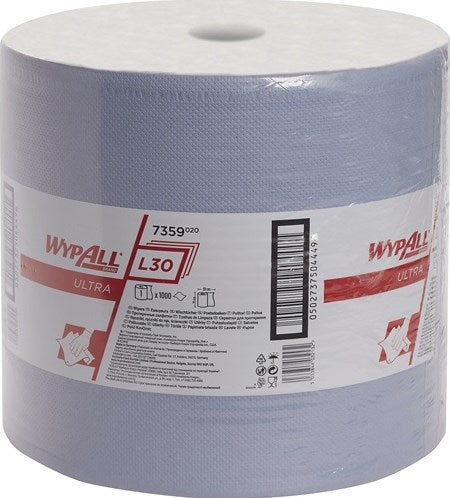 Panno Kimberly-Clark | l380xl350ca. mm | blu | 3 strati | Ruota in tela 1000 - 7359 - 7359