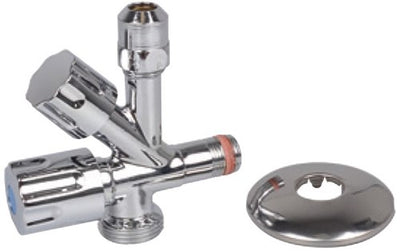 Kirchhoff angled device connection, chrome, 3 8 et x 3 4 et x 3 8 et x 10 mmq, with non-return valve, self-sealing - 98629500