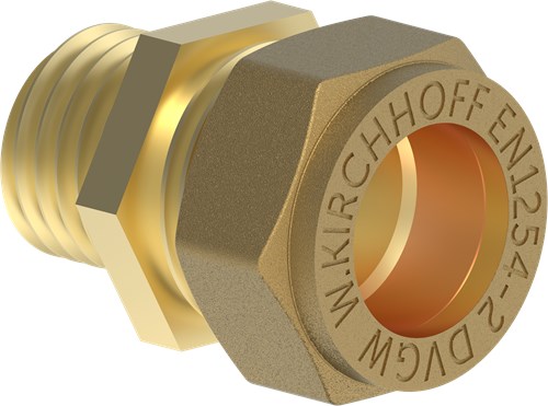 Pezzo di transizione Kirchhoff in ottone, grezzo, 18 mm x 1 2 et, raccordo a fascetta per tubo in rame - 989457617