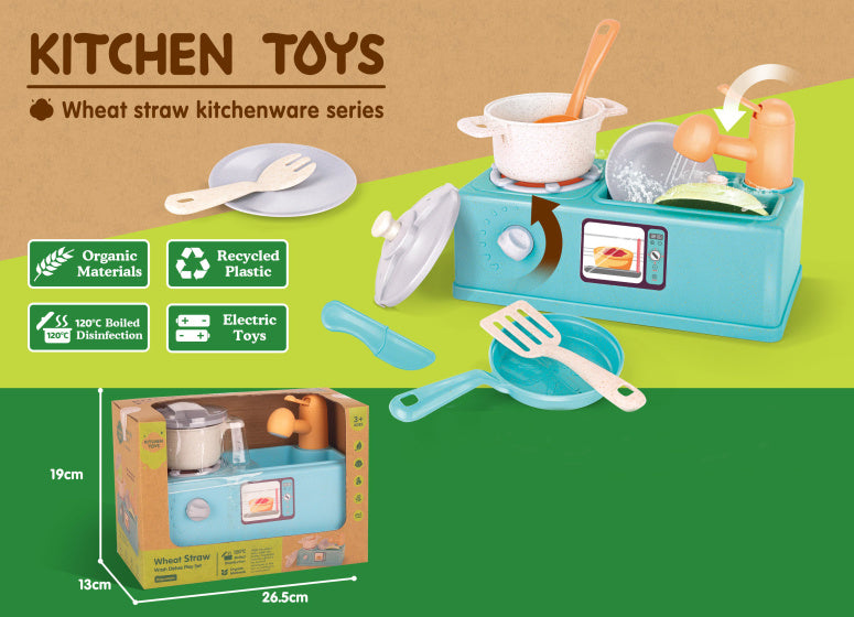 Kitchen toys Speelgoedaanrecht met Waterkraan Accessoires 11-delig