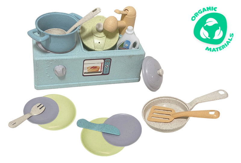 Toys per la cucina lavello giocattolo con accessori da cucina riciclati
