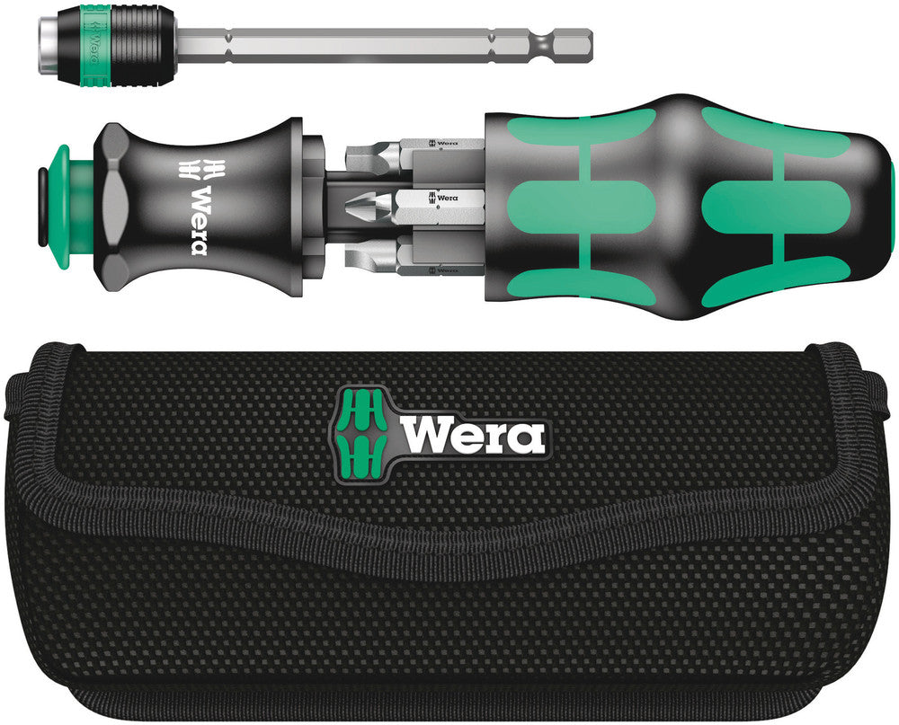 Wera kraftform kompakt 26 met etui, 7‑delig bitset (zwart groen)