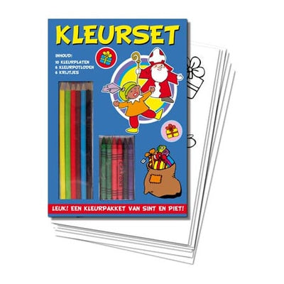 Van der Doelen Sinterklaas Set de color con colores para colorear