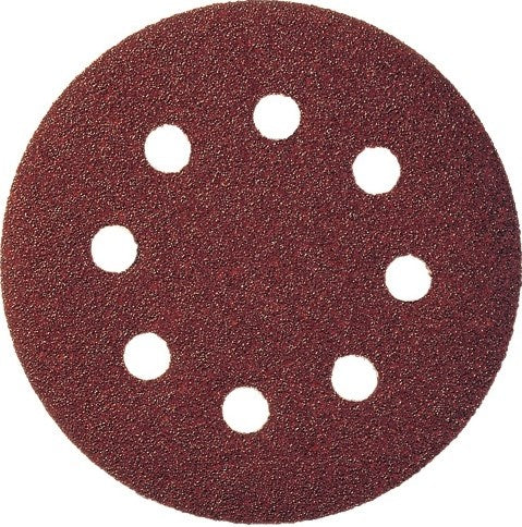 Platorello Klingspor con chiusura in velcro | gls 5 125 mm grana 80 | per legno metallo corindone | buca numero 8 | 50 pezzi - 89489 - 89489