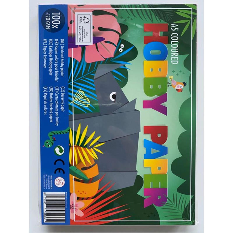 Hobby papier gekleurd a5 pak a 100 vel