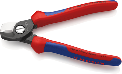 Tagliacavi Knipex 95 12 165 sb | maniglie multicomponente | rosolato | 165 mm - 95 12 165 sb