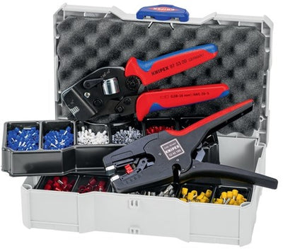 Gamma di puntali Knipex | 1.252 pezzi 0,50-10,00 mm² | pinza per crimpare 195 mm, pinza spelafili | nel systainer | 1 pezzo - 97 90 17 97 90 17