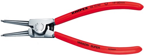 Pinza per anelli elastici Knipex per anelli esterni su assi cromata, rivestita in plastica 140 mm - 4613a0