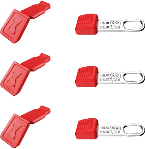 Clip Knipex cc e tt | rosso | 3 pezzi ciascuno - 00 63 06 tcr
