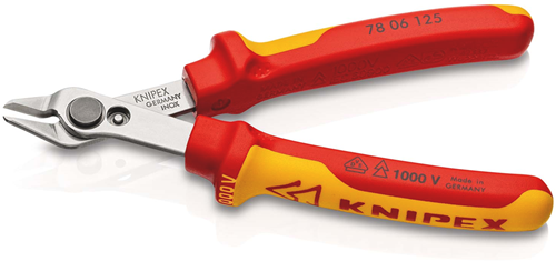 Knipex elettronico super Knips® vde | Lunghezza 125 mm | isolato | maniglie multicomponente | Testato VDE - 78 06 125 sb