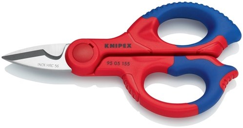 Bach Knipex Elettricisti - Forbici Amts | lunghezza 155 mm giacca bicomponente | 1 pezzo - 95 05 155 sb - 95 05 155 sb