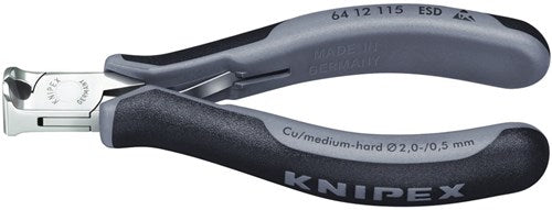 Knipex alicates de corte para electrónica esd con mangos de varios componentes 115 mm - 6412115esd