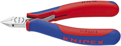 Alicates de corte lateral para electrónica Knipex con mangos de varios componentes 115 mm - 7772115