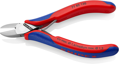 Knipex electronics side cutting pliers esd | 130mm length | pierced hinge | multi-component handles - 77 82 130