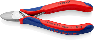 Knipex electronics side cutting pliers esd | 130mm length | pierced hinge | multi-component handles - 77 82 130