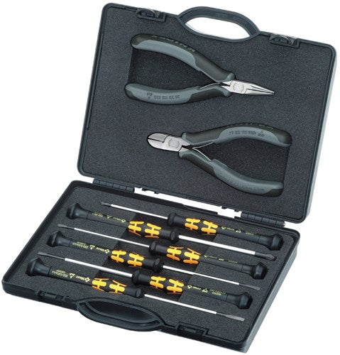 Maletín Knipex con alicates para electrónica para trabajar en componentes electrónicos - 002018esd