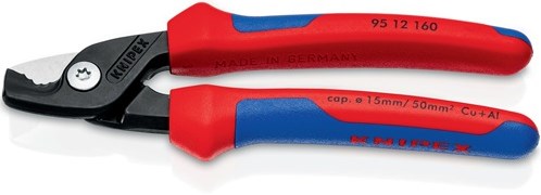 Cortacables Knipex | longitud 160 mm revestimiento multicomponente | 1 pieza - 95 12 160 - 95 12 160
