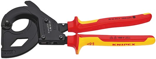 Cortacables Knipex (principio de trinquete) | para cables armados de acero (cables swa) | aislado - 95 36 315 a