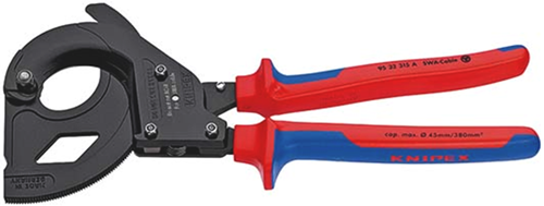 Cortacables Knipex (principio de trinquete) | para cables armados de acero (cables swa) | mangos de varios componentes - 95 32 315 a