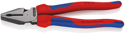Alicates universales Knipex | mangos multicomponente | negro atramentado | longitud 225 mm | Blíster de tarjeta de autoservicio - 02 02 225 sb