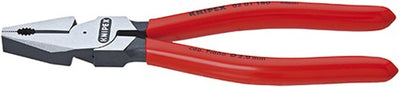 Alicate universal Knipex negro atramentado con revestimiento de plástico 225 mm - 0201225