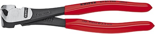 Knipex alicates de corte negro atramentado con revestimiento de plástico 200 mm - 6701200