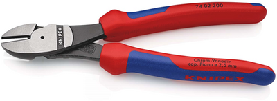 Alicates de corte lateral Knipex | 200 mm de longitud | mangos multicomponente | negro atramentado - 74 02 200 sb