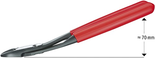 Alicates de corte lateral Knipex, cromados, plastificados, 200 mm - 7421200