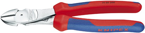 Pinza da taglio Knipex Power cromata con manici multicomponente 180 mm - 7405180