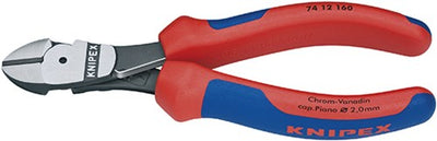 Alicate de corte lateral Knipex negro atramentado con mangos multicomponente 160 mm - 7412160