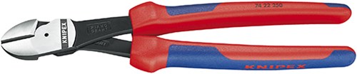 Alicate eléctrico de corte lateral Knipex negro atramentado con mangos multicomponente 250 mm - 7422250